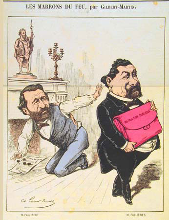 Caricature de Fallires ministre de l'Instruction publique, 1883 (127 J 808)