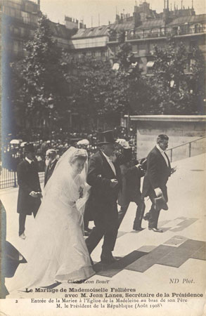 Le mariage de Mademoiselle Fallières avec Monsieur Jean Lanes, Secrétaire de la Présidence (1)