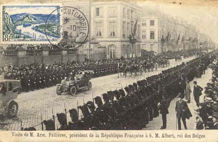 Voyage du prsident Fallires - Belgique - Le cortge se dirigeant vers le palais royal (127 J 494)