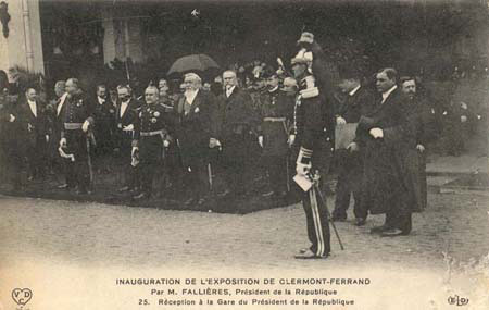 Voyage du prsident Fallires - Clermont-Ferrand - Rception du prsident Fallires  la gare (127 J 325)