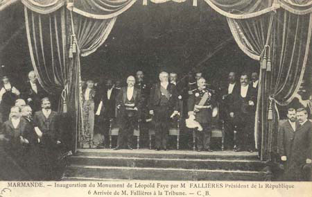 Visite du prsident Fallires en Lot-et-Garonne en 1909 - Marmande, arrive du prsident  la tribune (127 J 636)