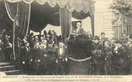 Visite du prsidFallires en Lot-et-Garonne en 1909 - Marmandeande, le maire de Marmande prononant son discours (127 J 633)