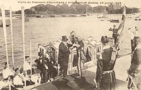 Voyages  l'atranger -  Sude, 1908 - Dbarquement du prsident Fallires (127 J 464)