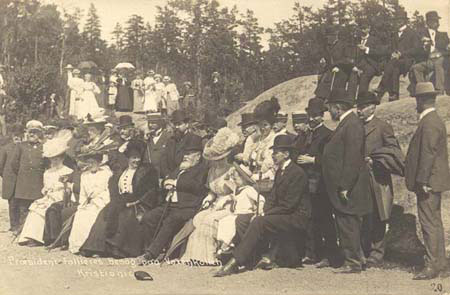 Voyages  l'atranger -  Sude, 1908 - Le prsident Fallires et la reine (127 J 470)