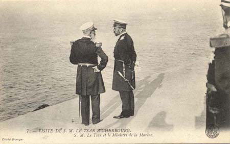 Rceptions de souverains -  le tsar de Russie, 1909 - Le tsar et le ministre de la marine (127 J 450)