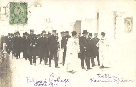 Voyages  l'tranger - Tunisie, 1911 - Le prsident Fallires  Carthage (127 J 475)