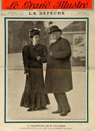 Vie quotidienne  l'Elyse - Promenade de Monsieur Fallires, nouveau chef de l'Etat, La Dpche du 4 fvrier 1906 (127 J 805)