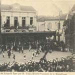 Visite du prsident Fallires en Lot-et-Garonne en 1909 - Marmande, Prsentation des drapeaux des gymnastes(127 J 635)  - Agrandir l'image