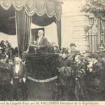 Visite du prsident Fallires en Lot-et-Garonne en 1909 - Marmande, le maire de Marmande prononant son discours (127 J 633)  - Agrandir l'image
