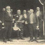 Visite du prsident Fallires en Lot-et-Garonne en 1909 - Marmande, prsentation au prsident des socits de gymnastes (127 J 640)  - Agrandir l'image