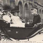 Rceptions de souverains - la reine et madame Fallires en voiture (127 J 417)  - Agrandir l'image